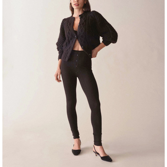 D�en 'Leto' Black Viscose Knit Pant Size M